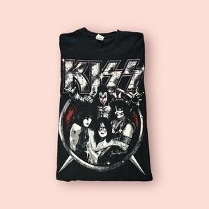 Gildan KISS Retro All-Over Black Graphic Tshirt Size Medium - "Gena"